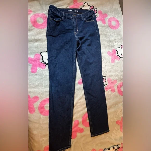 Women’s dark blue denim high rise straight leg jeans from old navy size 6 - Picture 2 of 5
